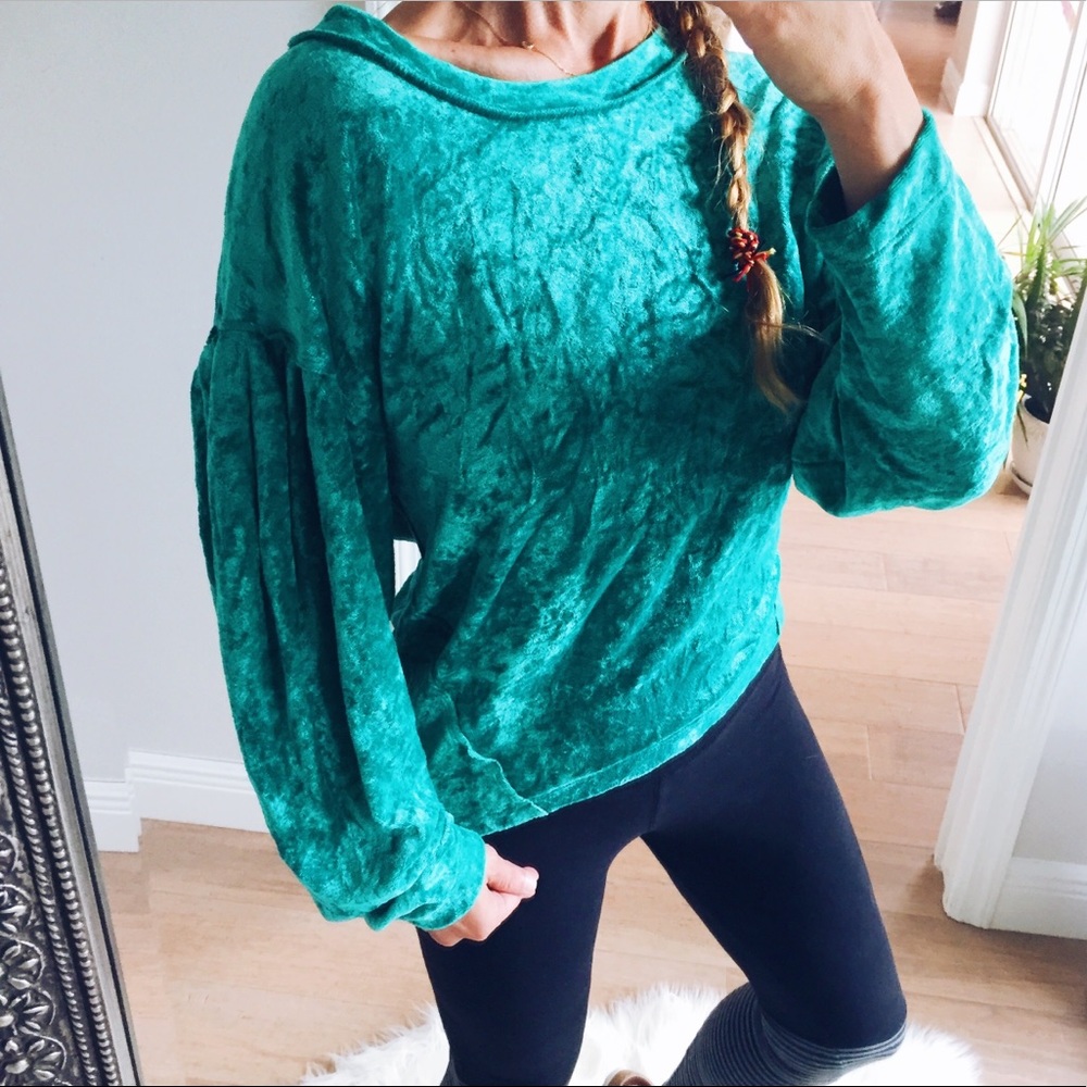 Free People Crushed Velvet Sweater - Picture 4 of 8